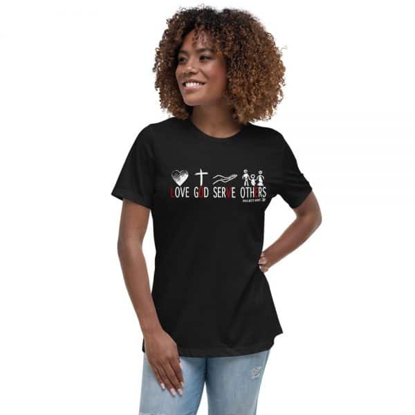 Women's Relaxed T-Shirt I. black and different sizes.